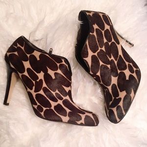 Nine West calf hair animal print bootie